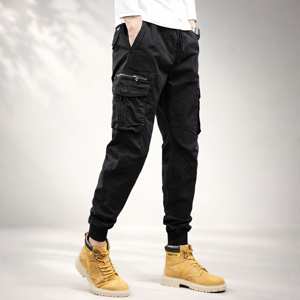 Classic utility relaxed cargo trousers for men -8