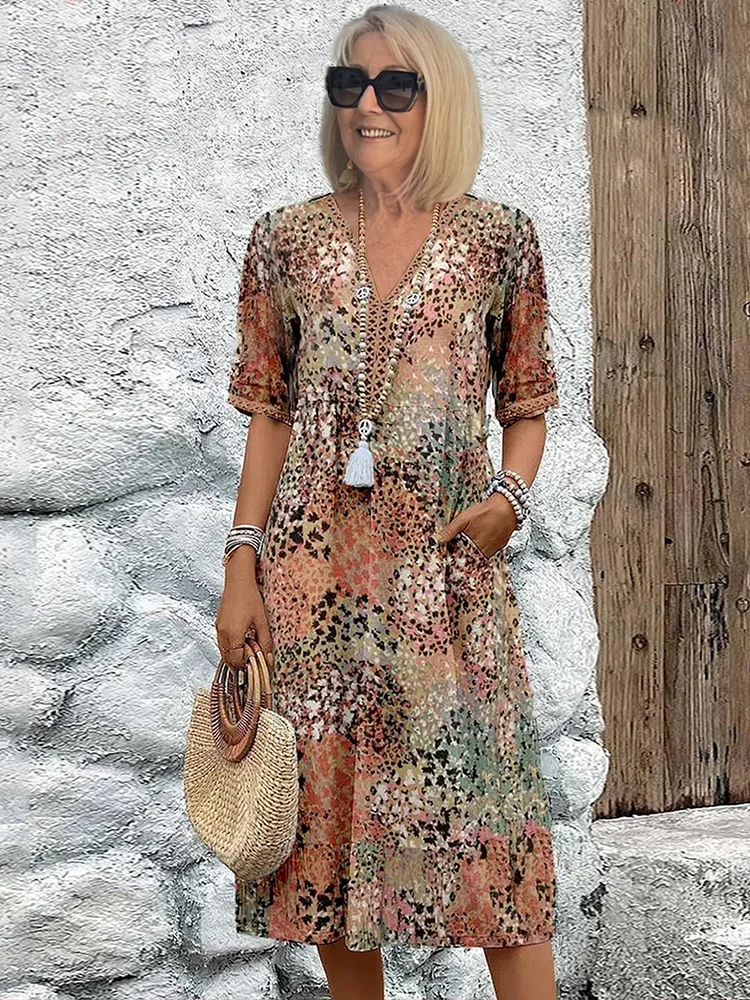 Classic elegant feminine midi dress for women | Andrea -6