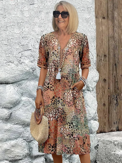 Classic elegant feminine midi dress for women | Andrea -6