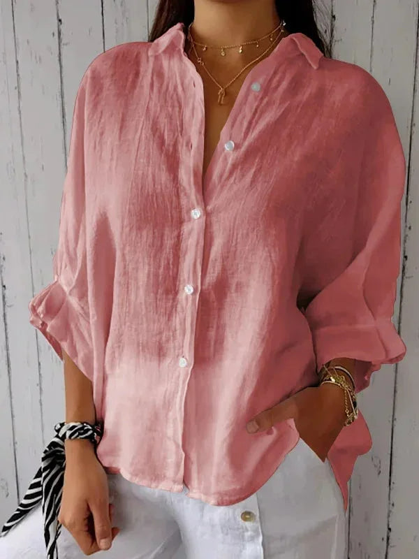Classic elegant relaxed blouse for women | Lucille -4