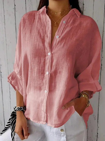 Classic elegant relaxed blouse for women | Lucille -4