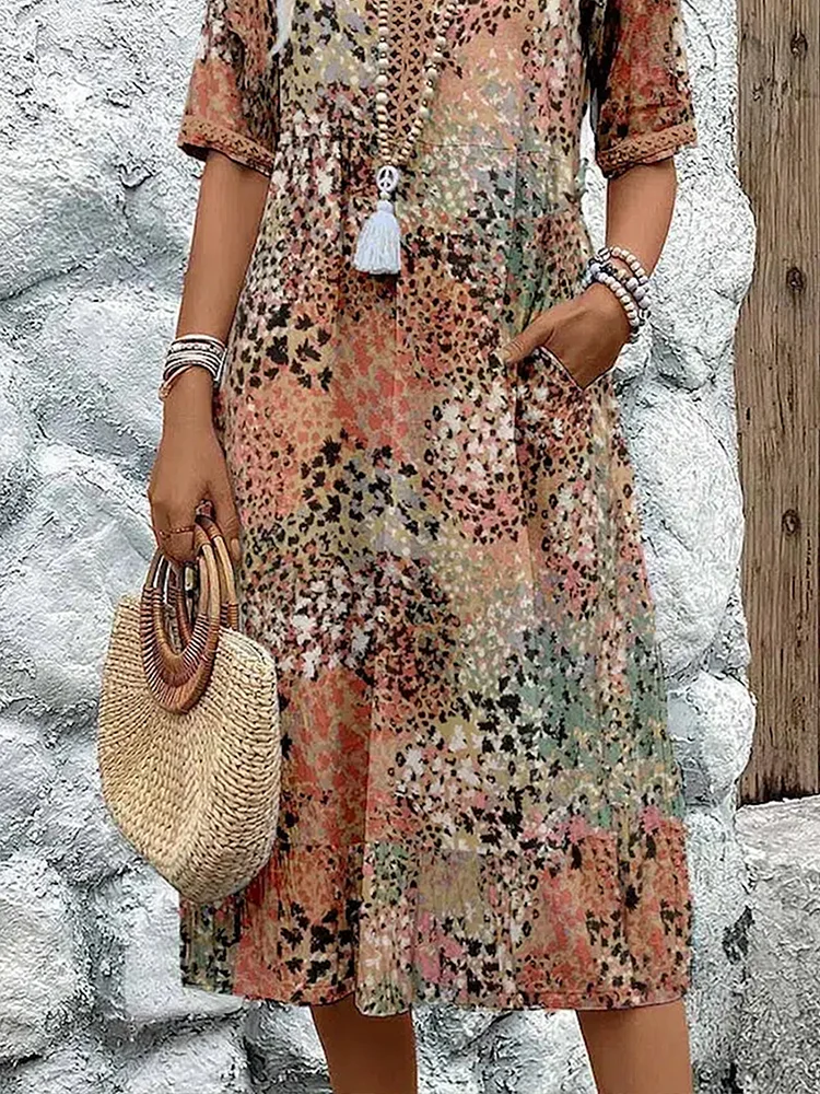 Classic elegant feminine midi dress for women | Andrea -8