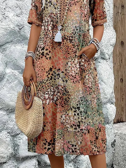 Classic elegant feminine midi dress for women | Andrea -8