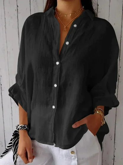 Classic elegant relaxed blouse for women | Lucille -5