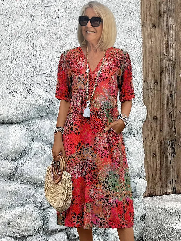 Classic elegant feminine midi dress for women | Andrea -2
