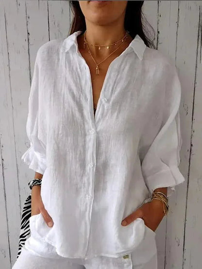 Classic elegant relaxed blouse for women | Lucille -6