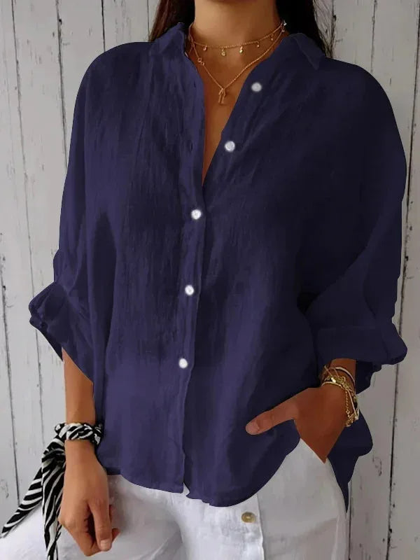 Classic elegant relaxed blouse for women | Lucille -2