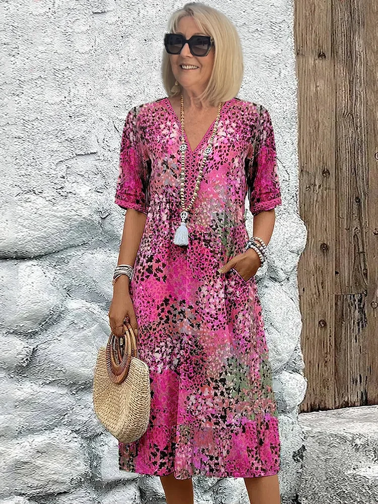 Classic elegant feminine midi dress for women | Andrea -4