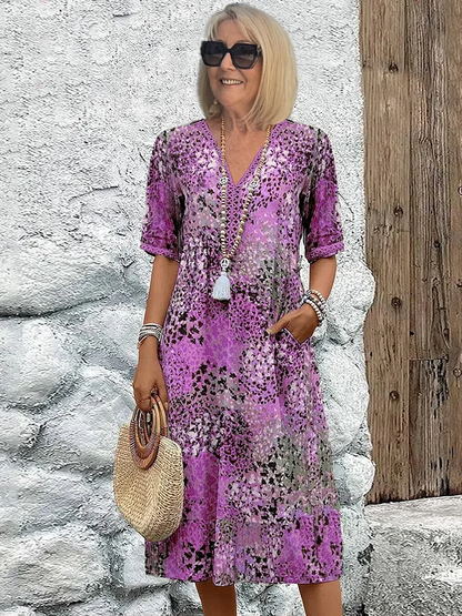 Classic elegant feminine midi dress for women | Andrea -5