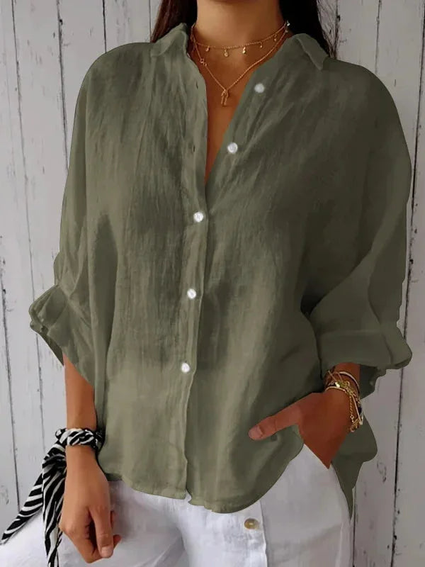 Classic elegant relaxed blouse for women | Lucille -3