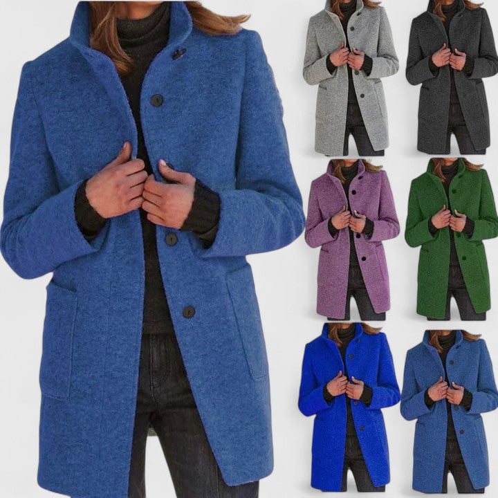 Classic tailored insulated coat for women | Loraviennea -11