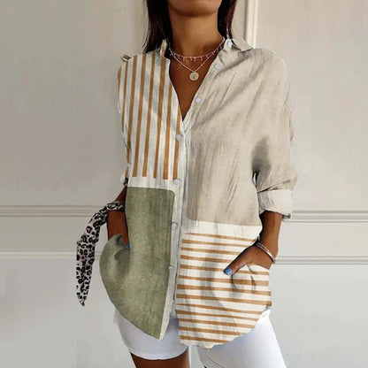 Classic feminine relaxed blouse for women | Ellaine -1