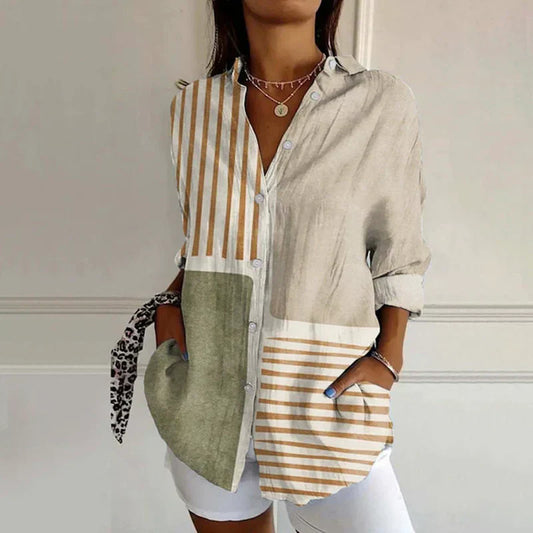 Classic feminine relaxed blouse for women | Ellaine -1
