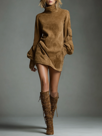 Feminine everyday relaxed mini dress for women -1