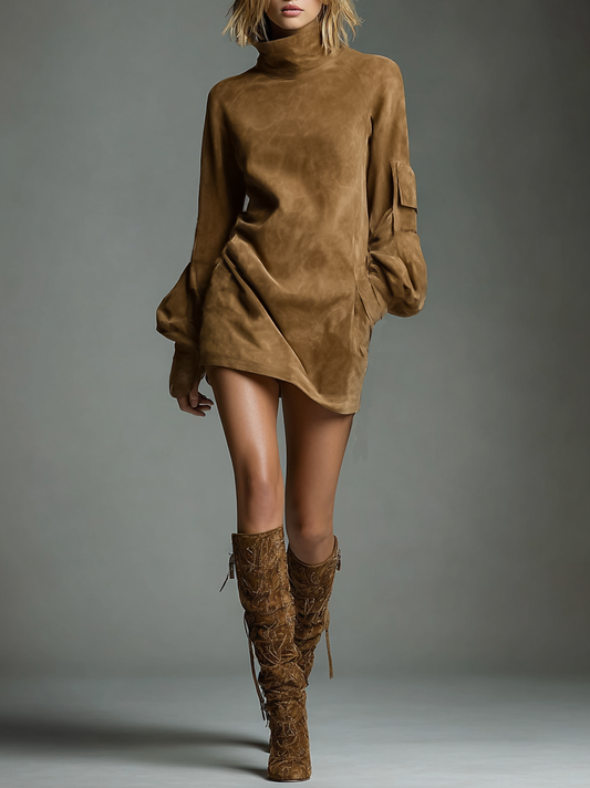 Feminine everyday relaxed mini dress for women -1