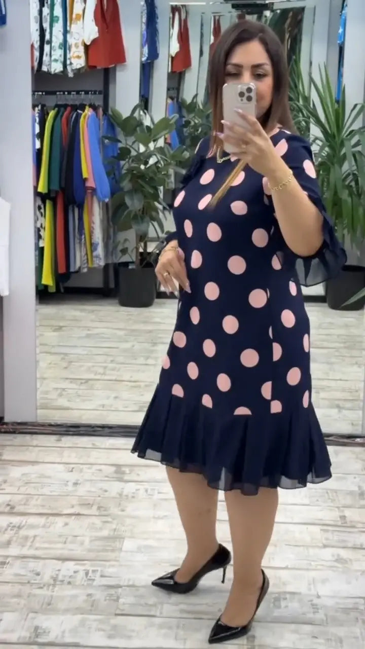 Elegant everyday relaxed midi dress for women | Palerine -4