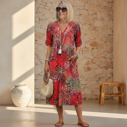 Classic elegant feminine midi dress for women | Andrea -1