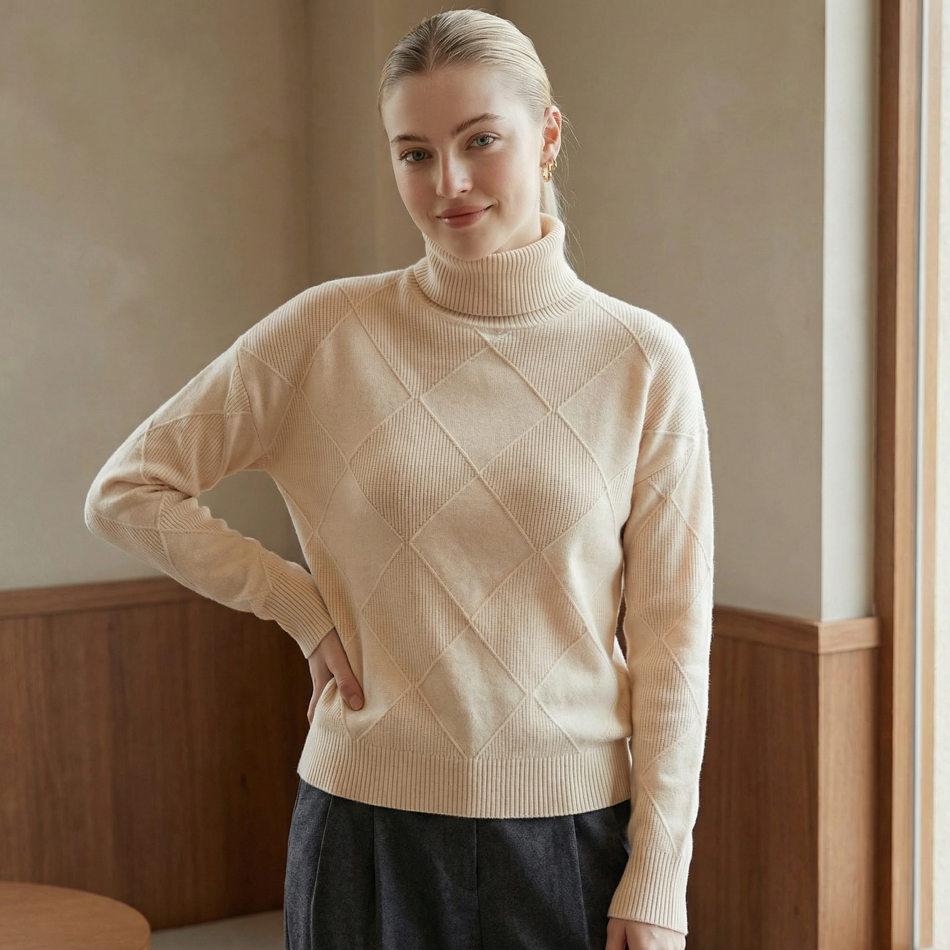 Classic soft ribbed jumper for women | Solenne -3