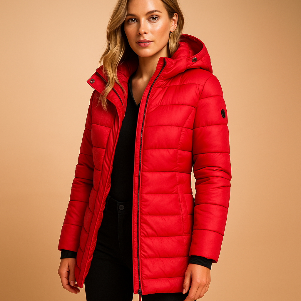 Warm lightweight quilted puffer jacket for women | Elize -6
