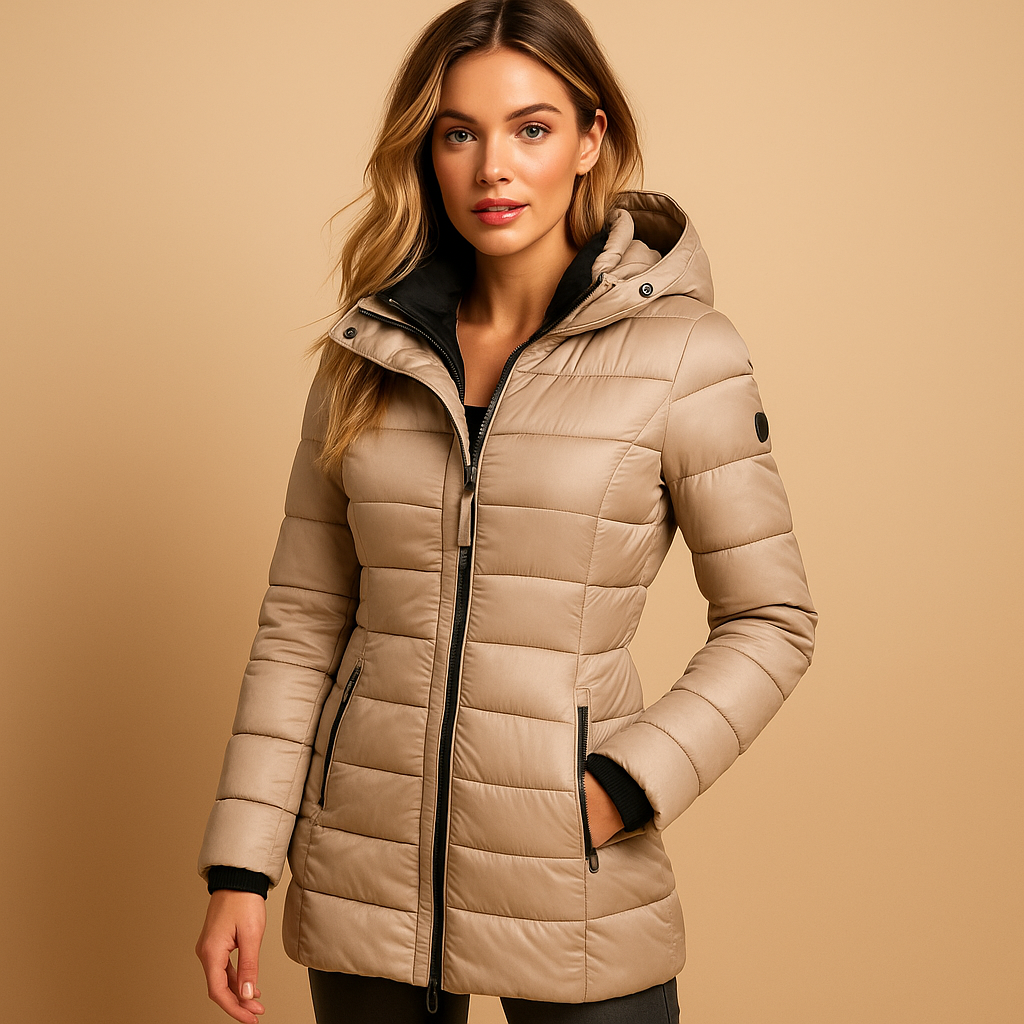 Warm lightweight quilted puffer jacket for women | Elize -4
