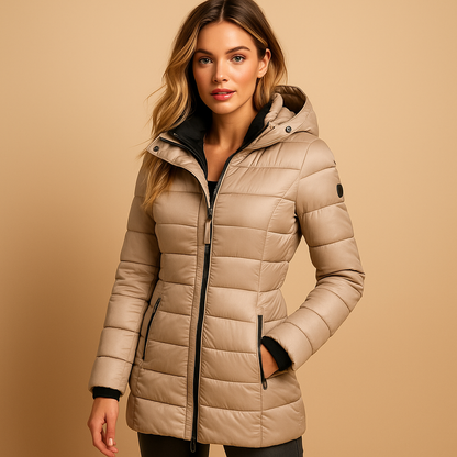 Warm lightweight quilted puffer jacket for women | Elize -4