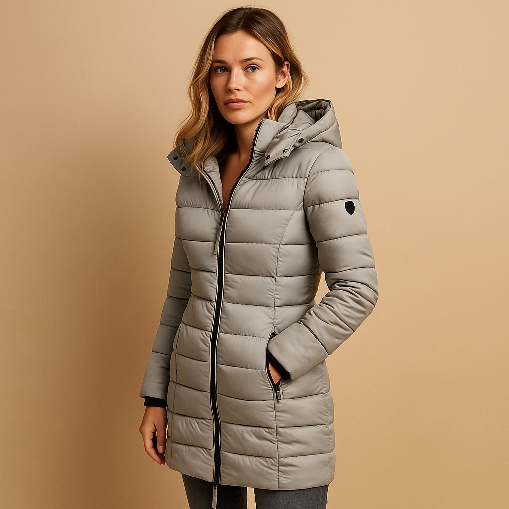 Warm lightweight quilted puffer jacket for women | Elize -3