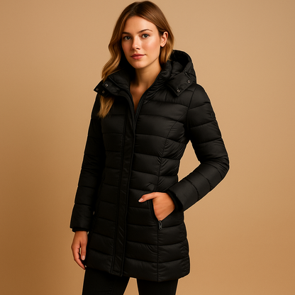 Warm lightweight quilted puffer jacket for women | Elize -2