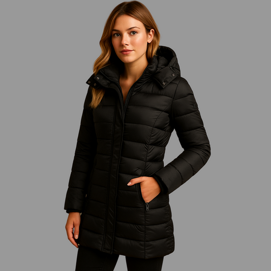 Warm lightweight quilted puffer jacket for women | Elize -1