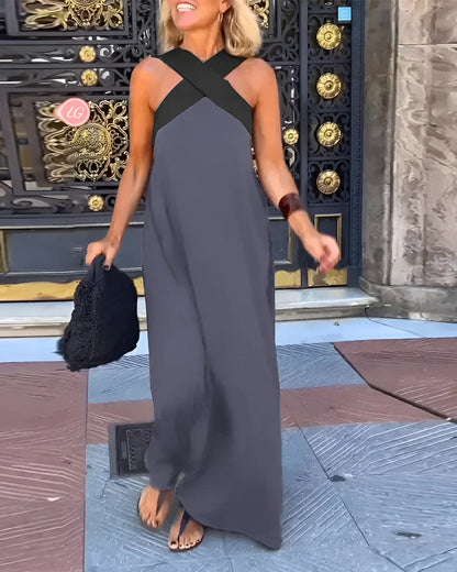 Elegant flowy relaxed dress for women | Delphine -3