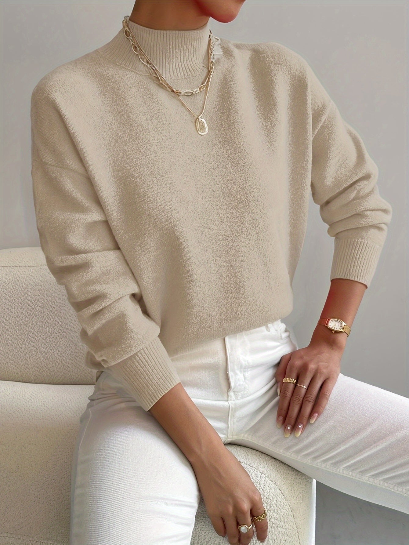 Classic relaxed knit jumper for women | Seraphine -5