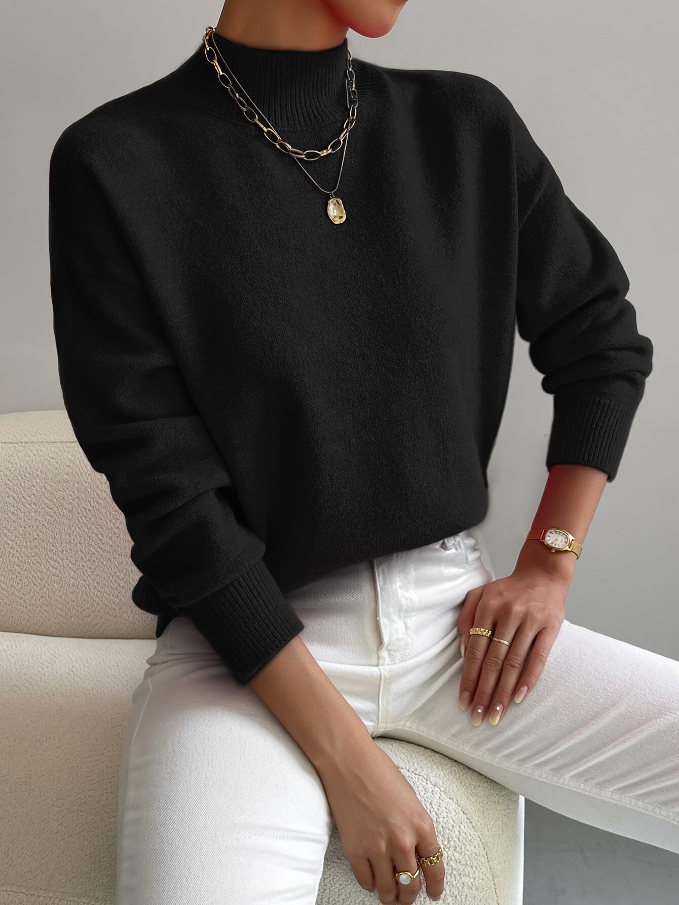 Classic relaxed knit jumper for women | Seraphine -6