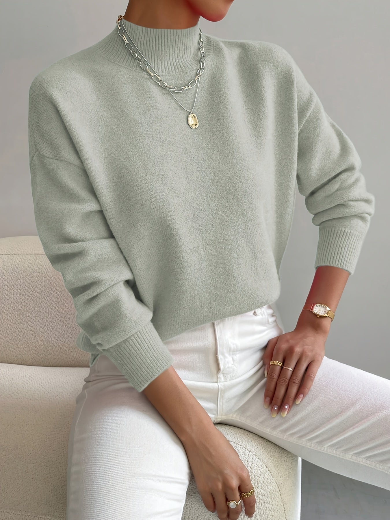 Classic relaxed knit jumper for women | Seraphine -1