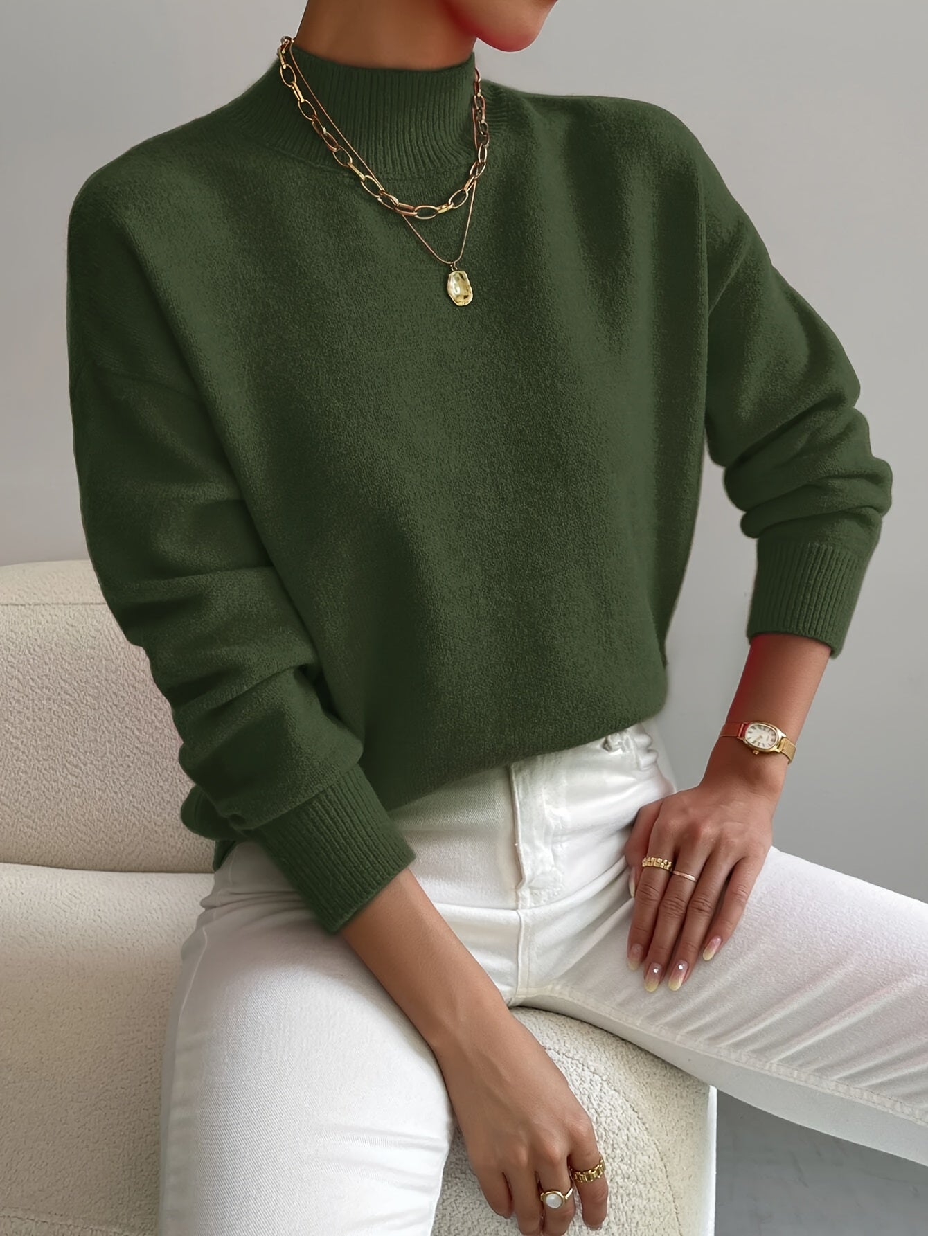 Classic relaxed knit jumper for women | Seraphine -8