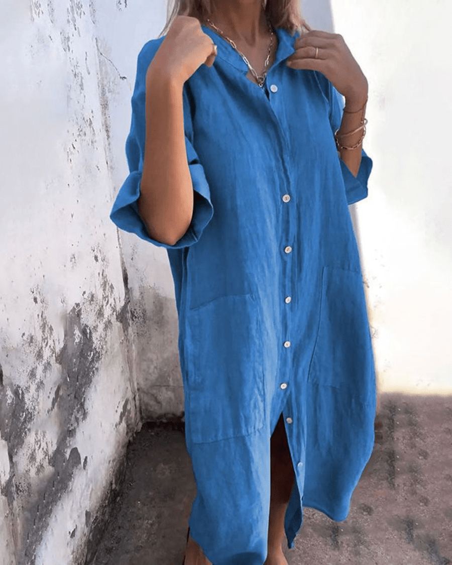 Flowy everyday relaxed dress for women | Natalie -4