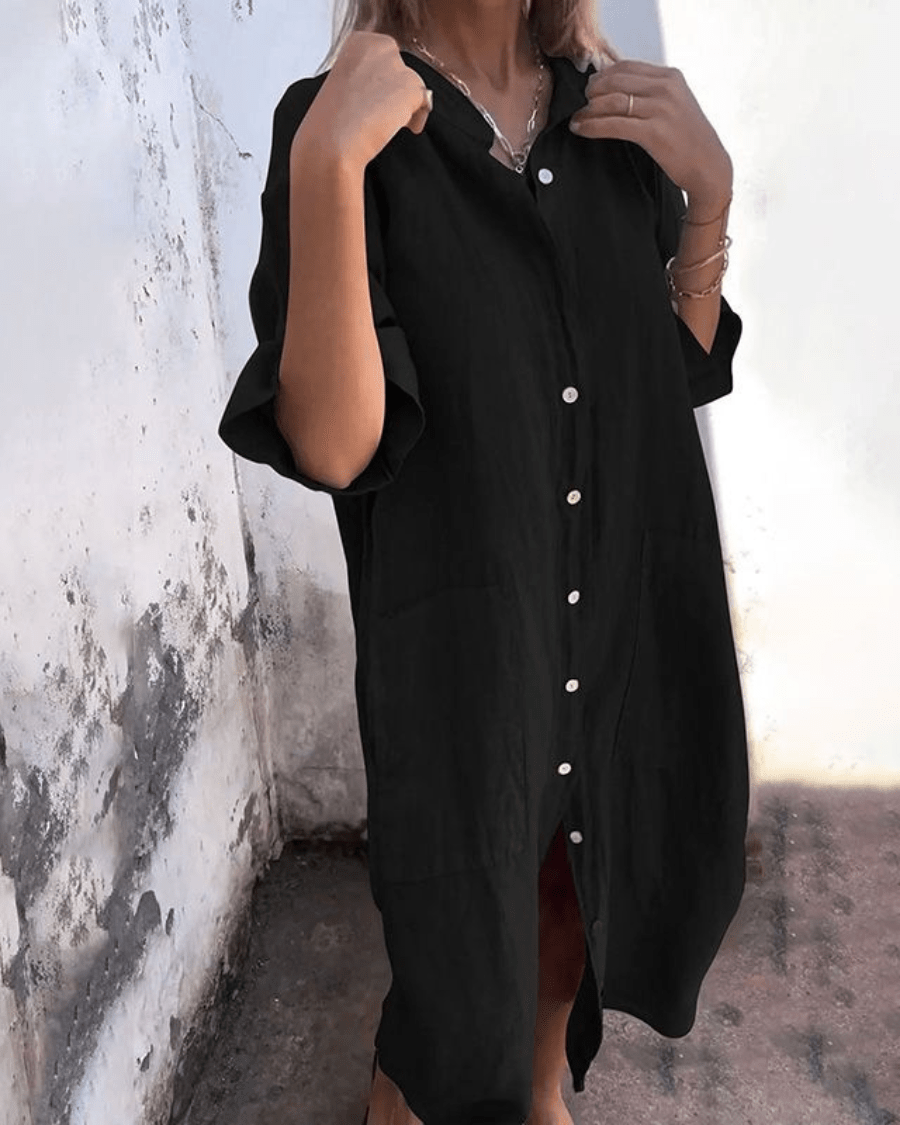 Flowy everyday relaxed dress for women | Natalie -5
