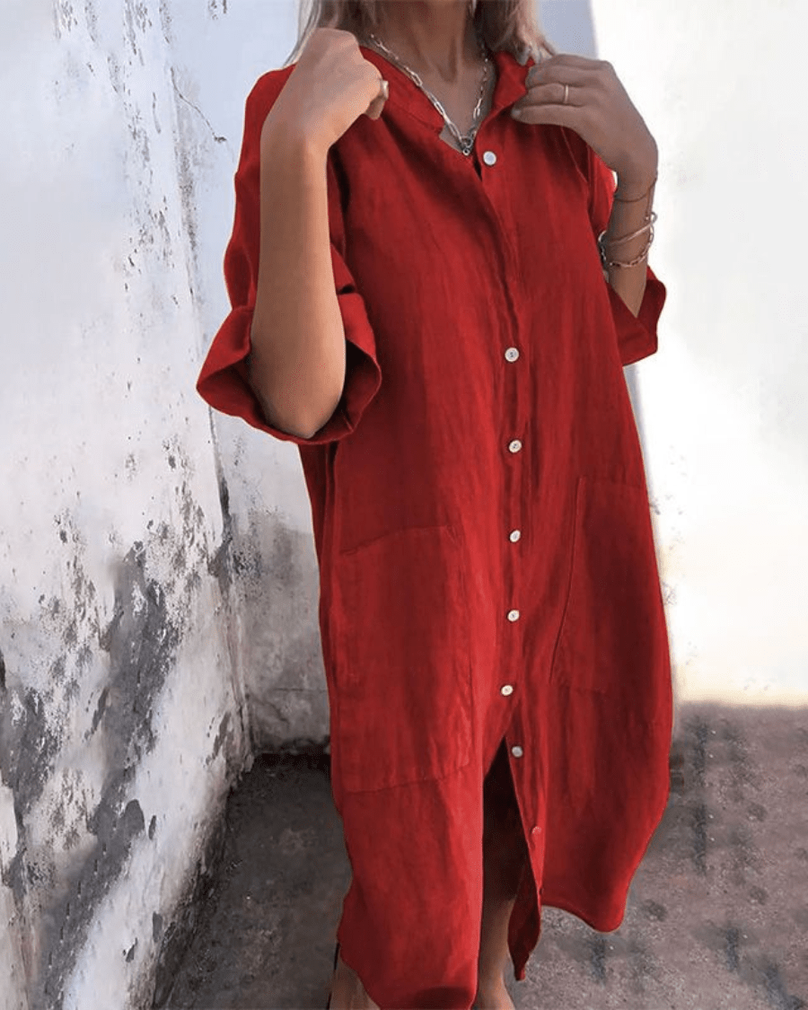 Flowy everyday relaxed dress for women | Natalie -3