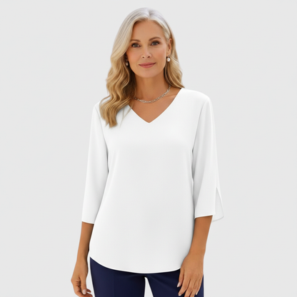 Classic elegant relaxed blouse for women | Karen -2