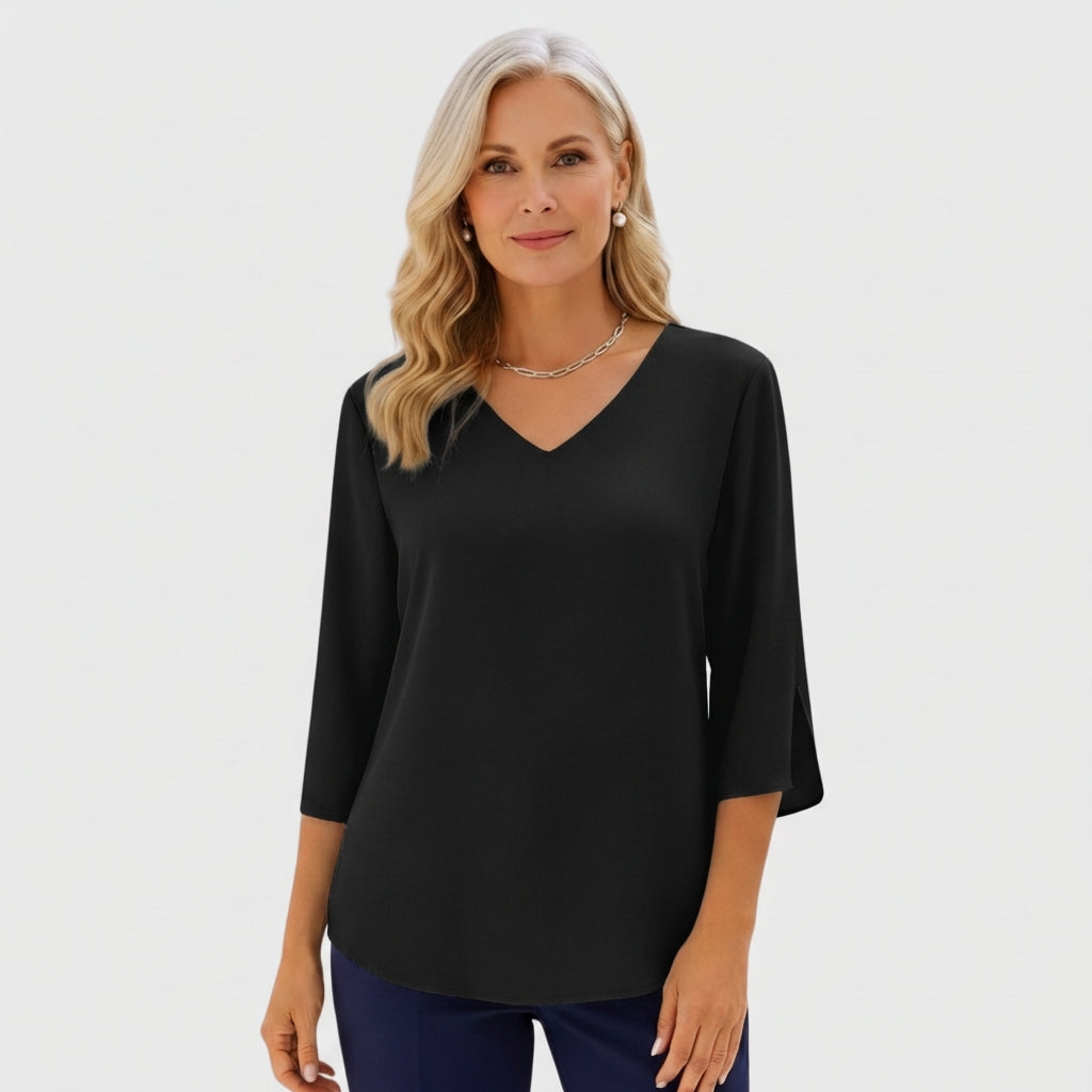 Classic elegant relaxed blouse for women | Karen -3