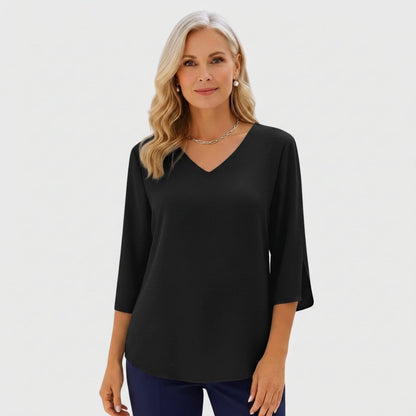 Classic elegant relaxed blouse for women | Karen -3