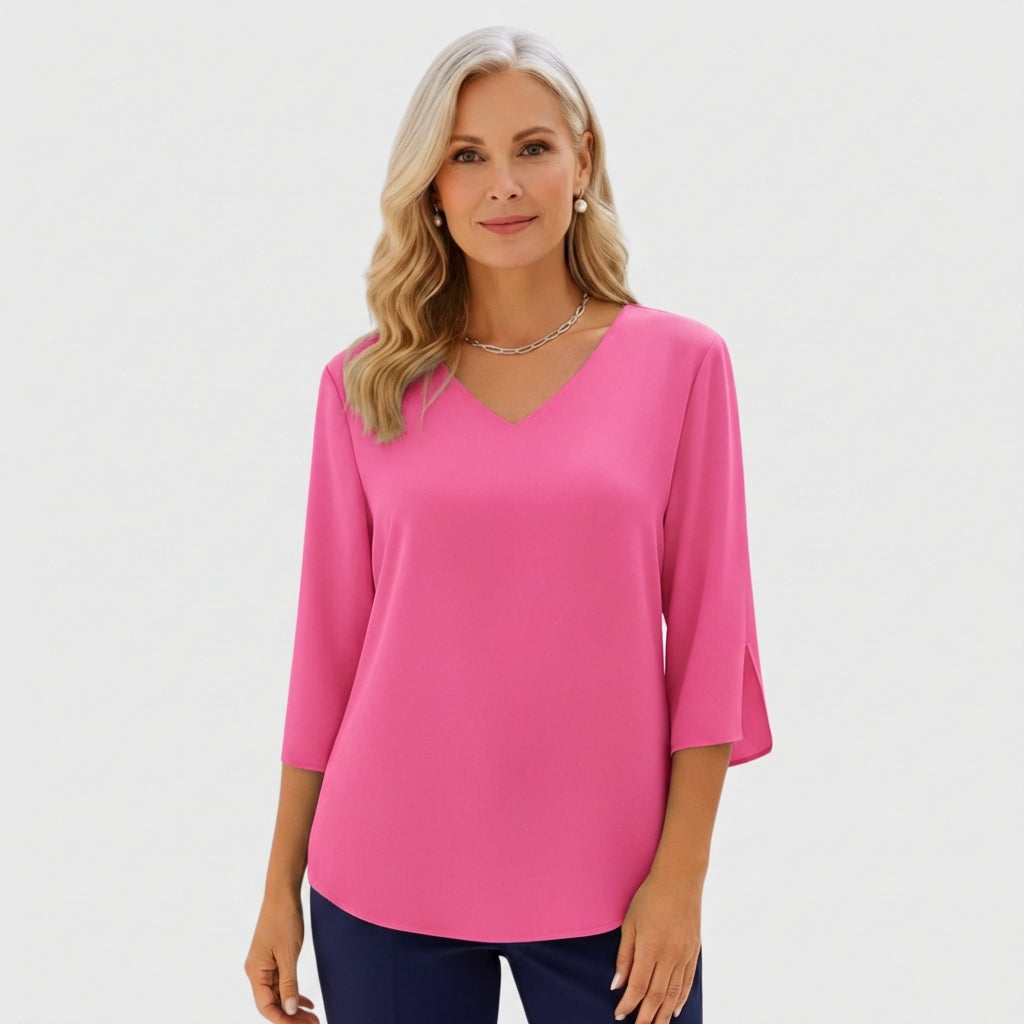 Classic elegant relaxed blouse for women | Karen -5
