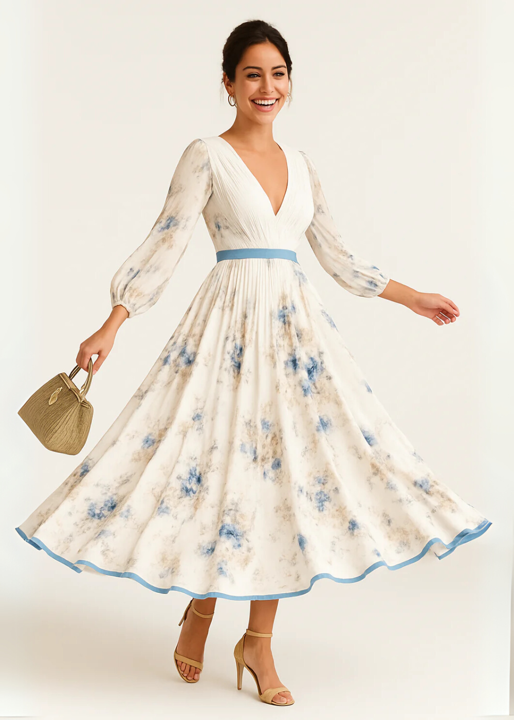 Classic elegant relaxed maxi dress for women | Katie -3