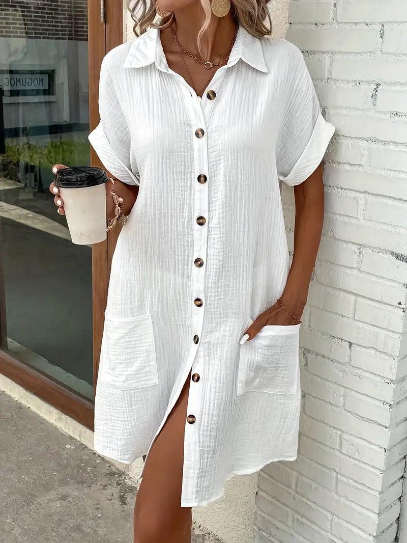 Classic everyday relaxed dress for women | Sharon -5