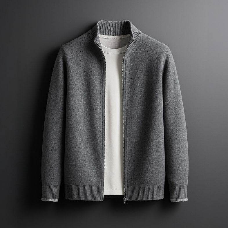 Classic soft ribbed cardigan for men | Alessio -2