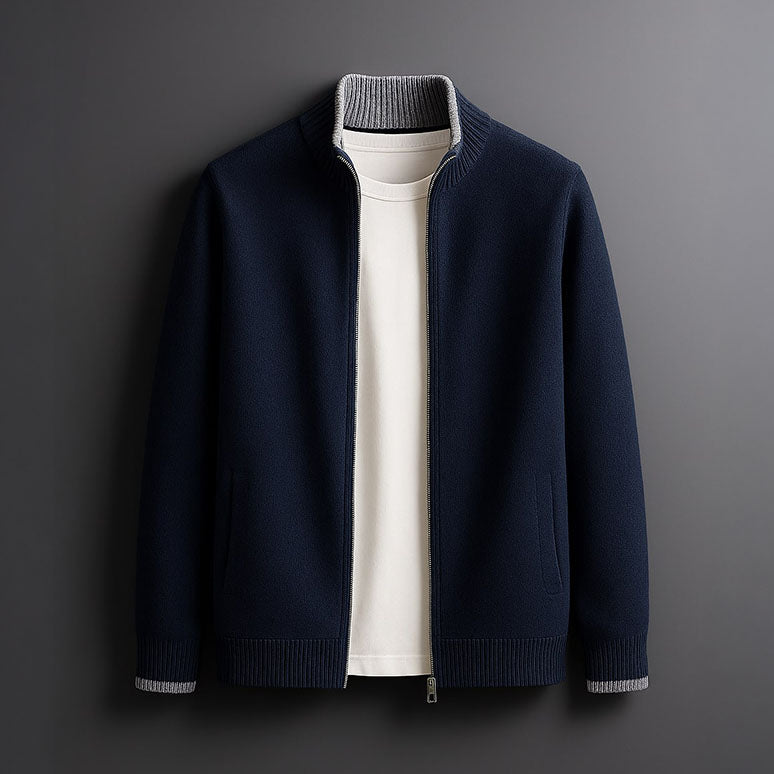 Classic soft ribbed cardigan for men | Alessio -3